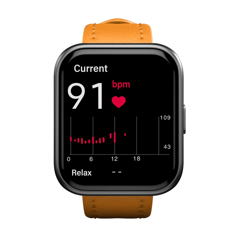 Flame Orange Leather Band for Health Smartwatch 3 - Image 3